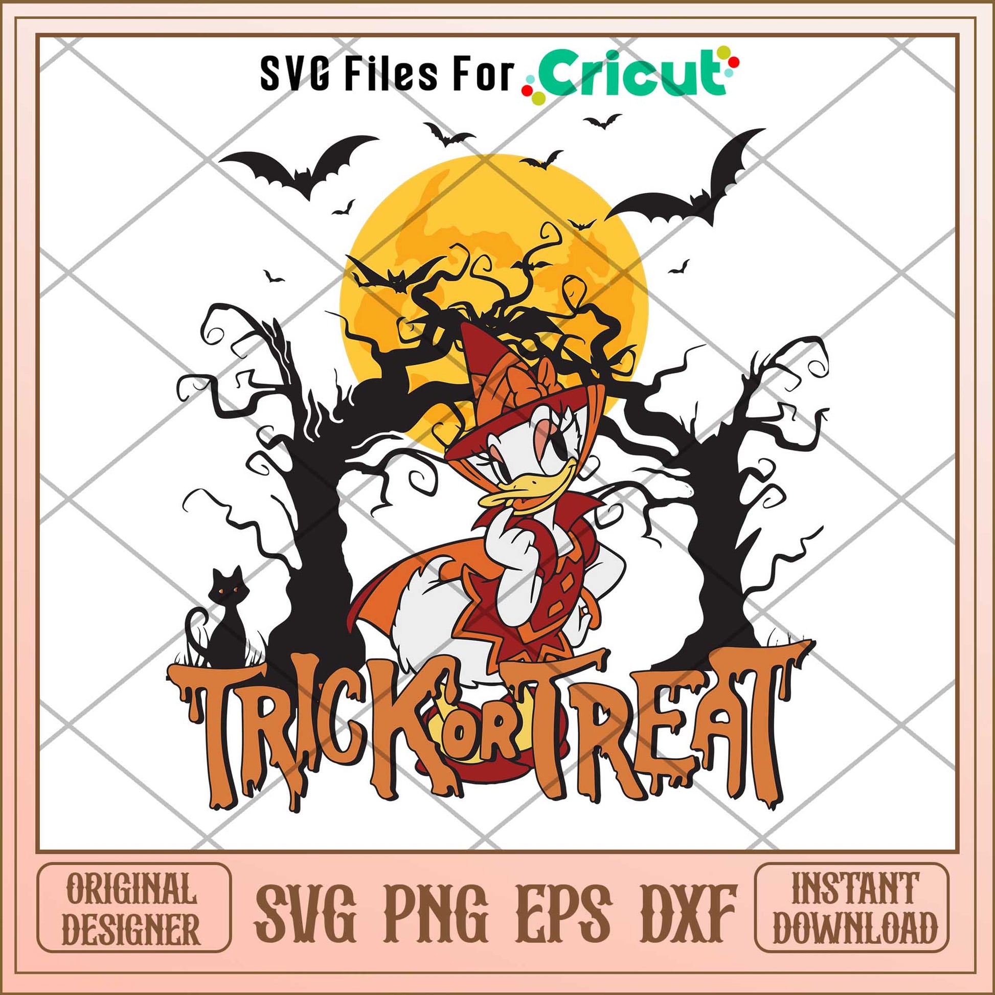 Daisy duck Trick or Treat Halloween svg, Disney characters svg, Digital Download