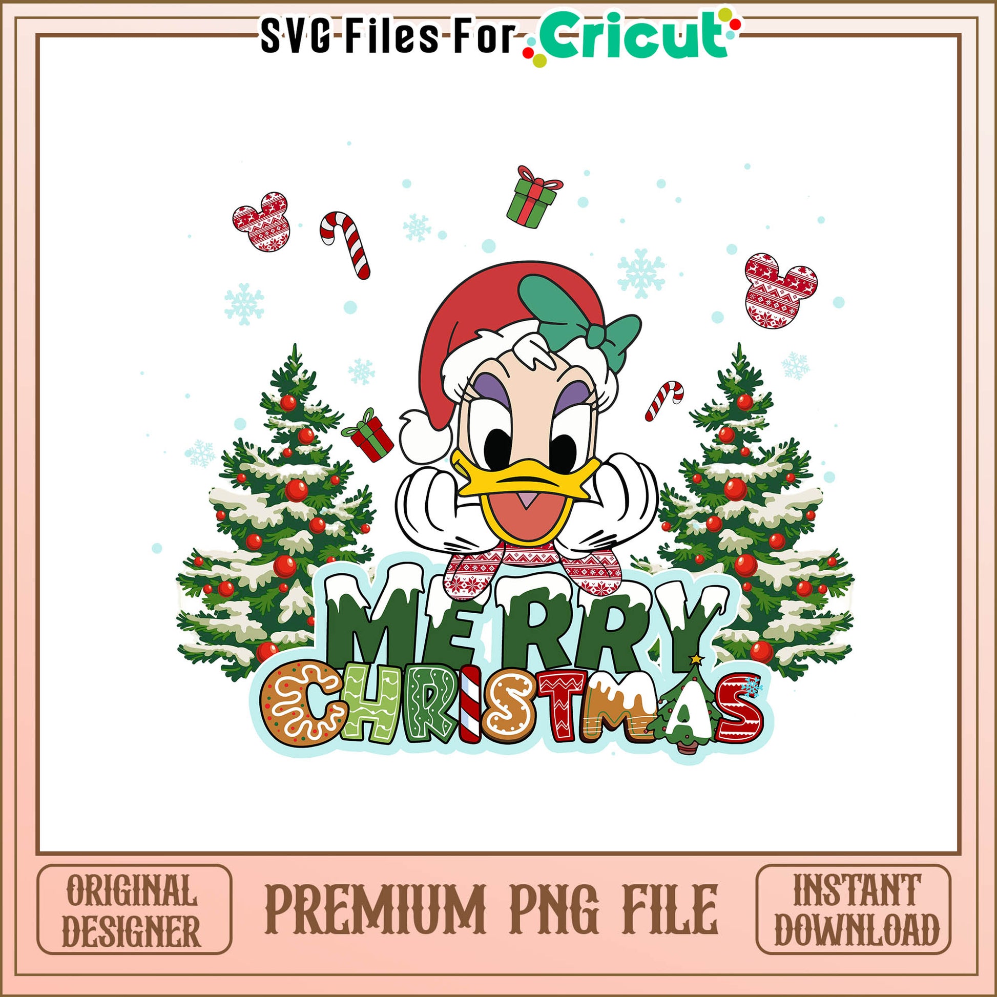 Daisy duck merry christmas pine tree png​, daisy duck png