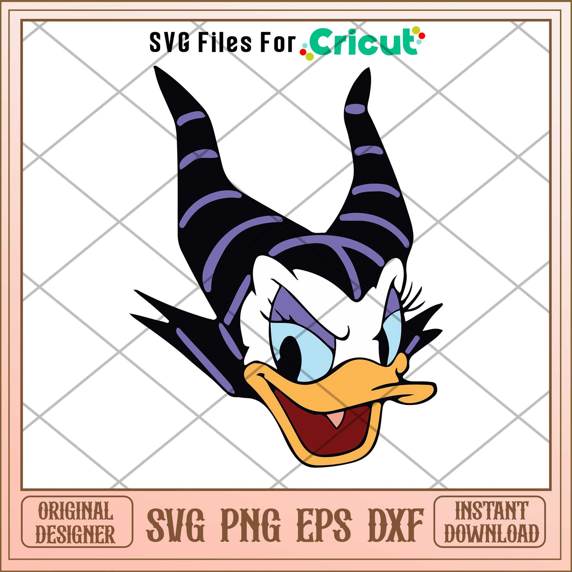 Daisy duck villains head svg, Disney characters svg, Digital Download