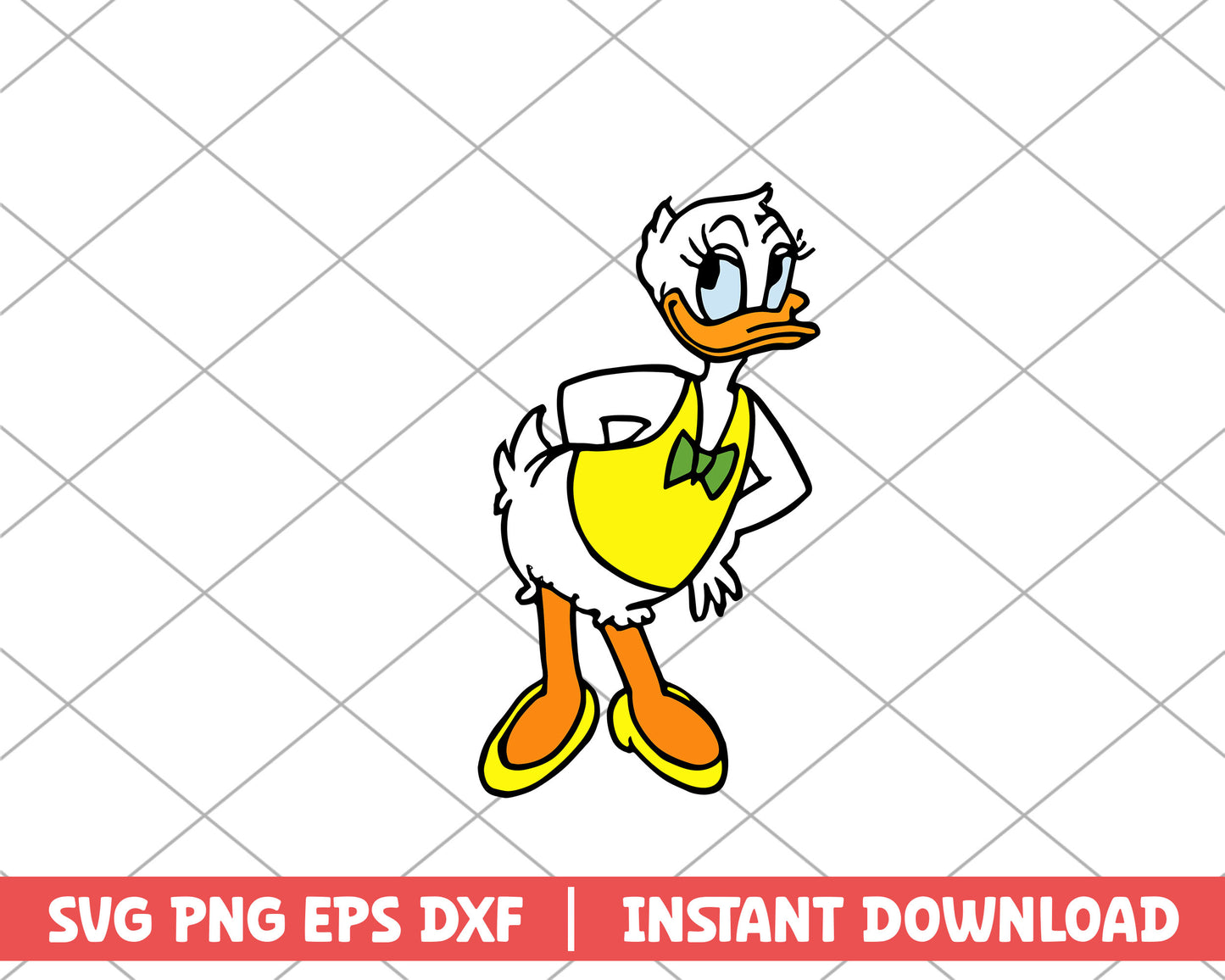 Daisy duck yellow disney svg