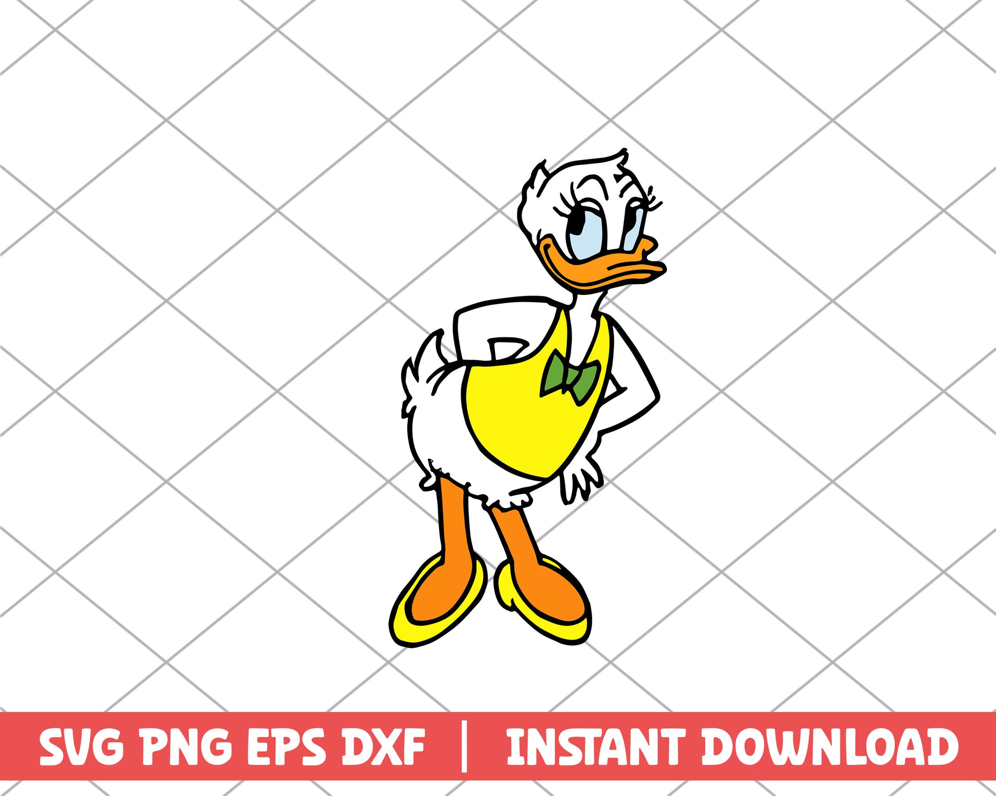 Daisy duck yellow disney svg