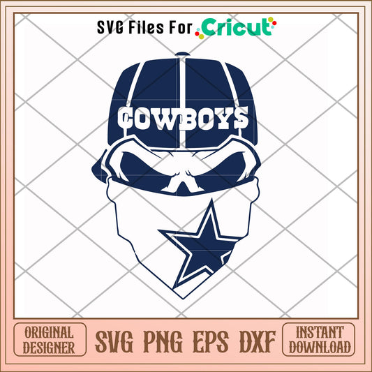 Dalals Cowboys bandanna skull svg, Dalals Cowboys svg, new nfl svg