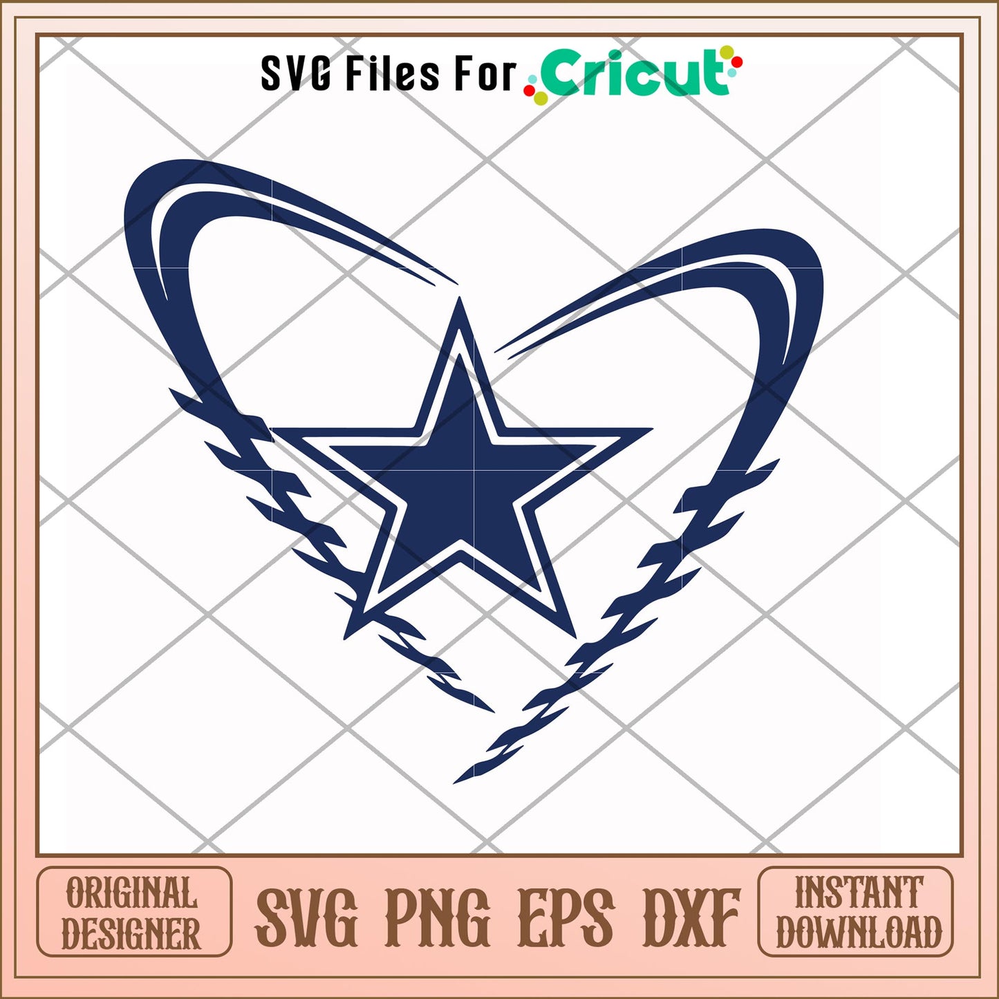 Dalals Cowboys logo heart svg, Dalals Cowboys svg, new nfl svg