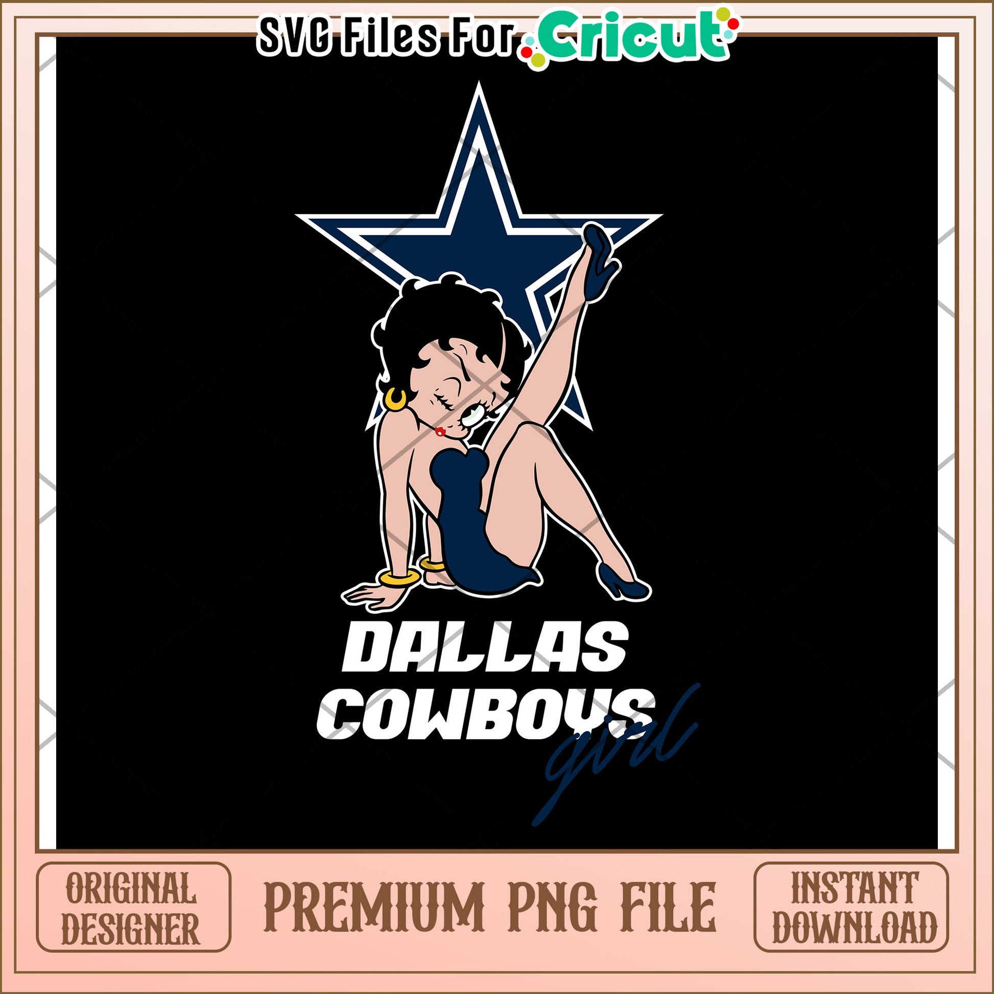 Dallas Cowboys Girl PNG File, Perfect for Cricut Projects