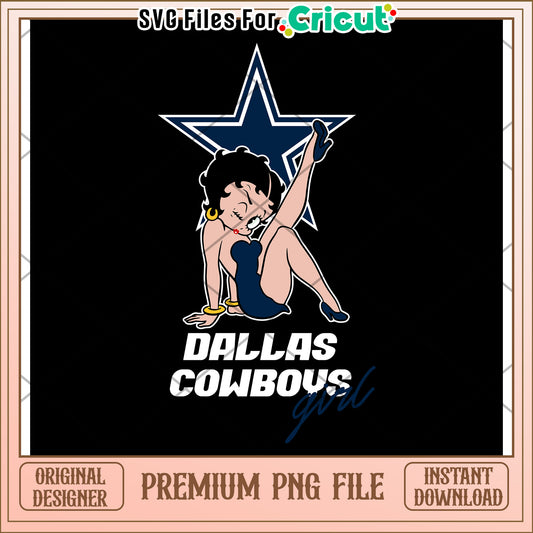 Dallas Cowboys Girl PNG File, Perfect for Cricut Projects