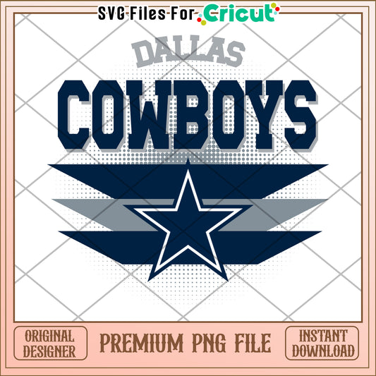 Dallas Cowboys Graphic Design PNG File for Crafts, Instant Download