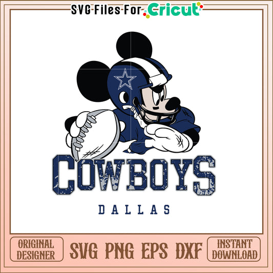 Dallas Cowboys Mickey Mouse SVG Design Clipart