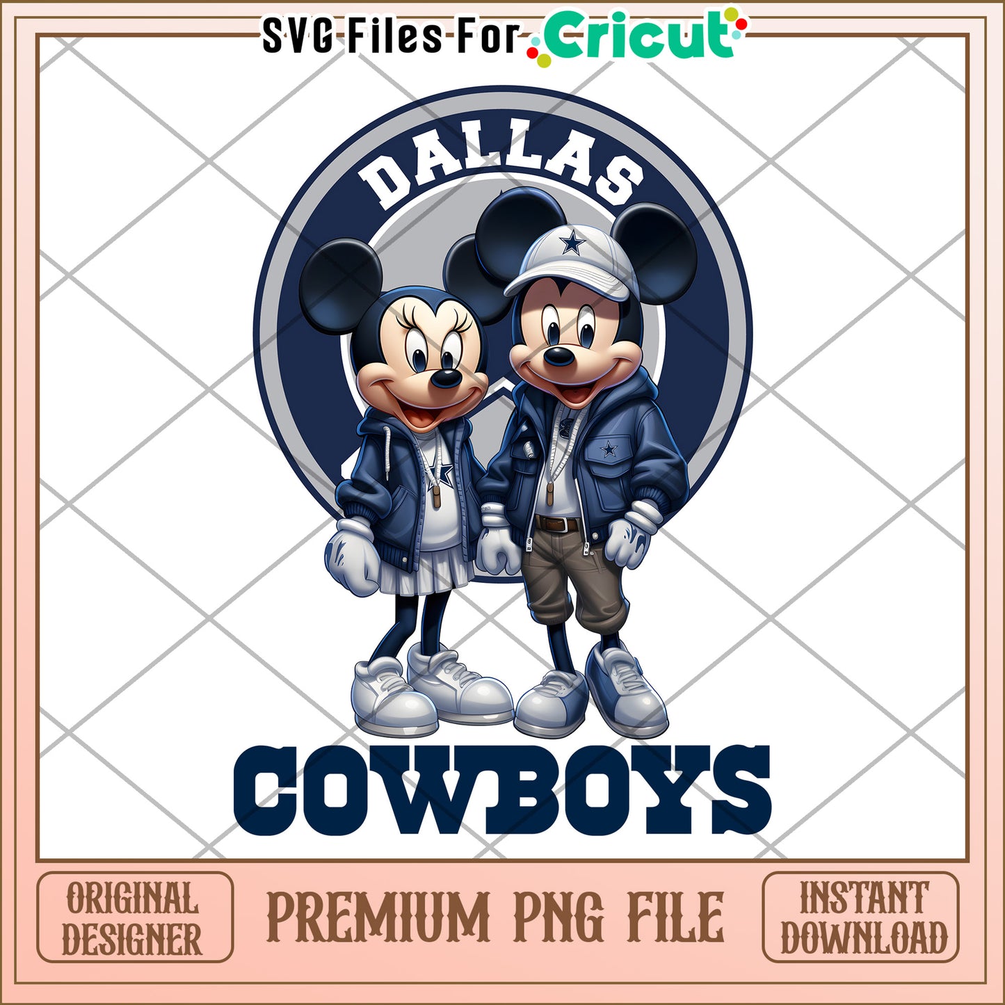 Dallas Cowboys Mickey and Minnie Mouse PNG, perfect for crafting