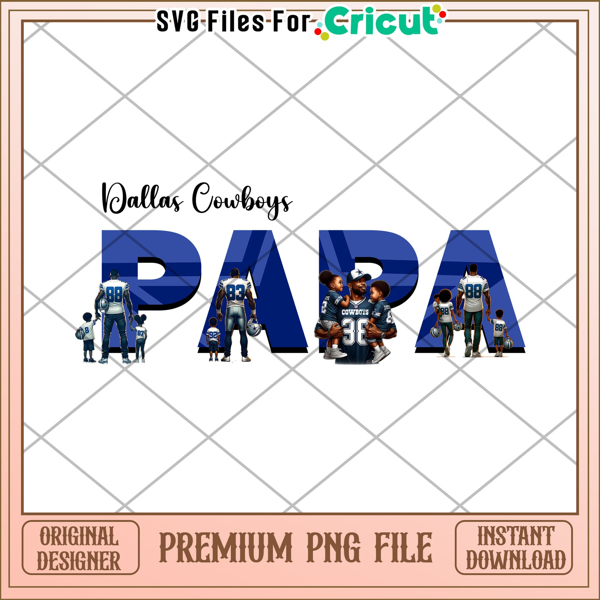 Dallas Cowboys Papa Family Design, Great for Sports Fans Decor