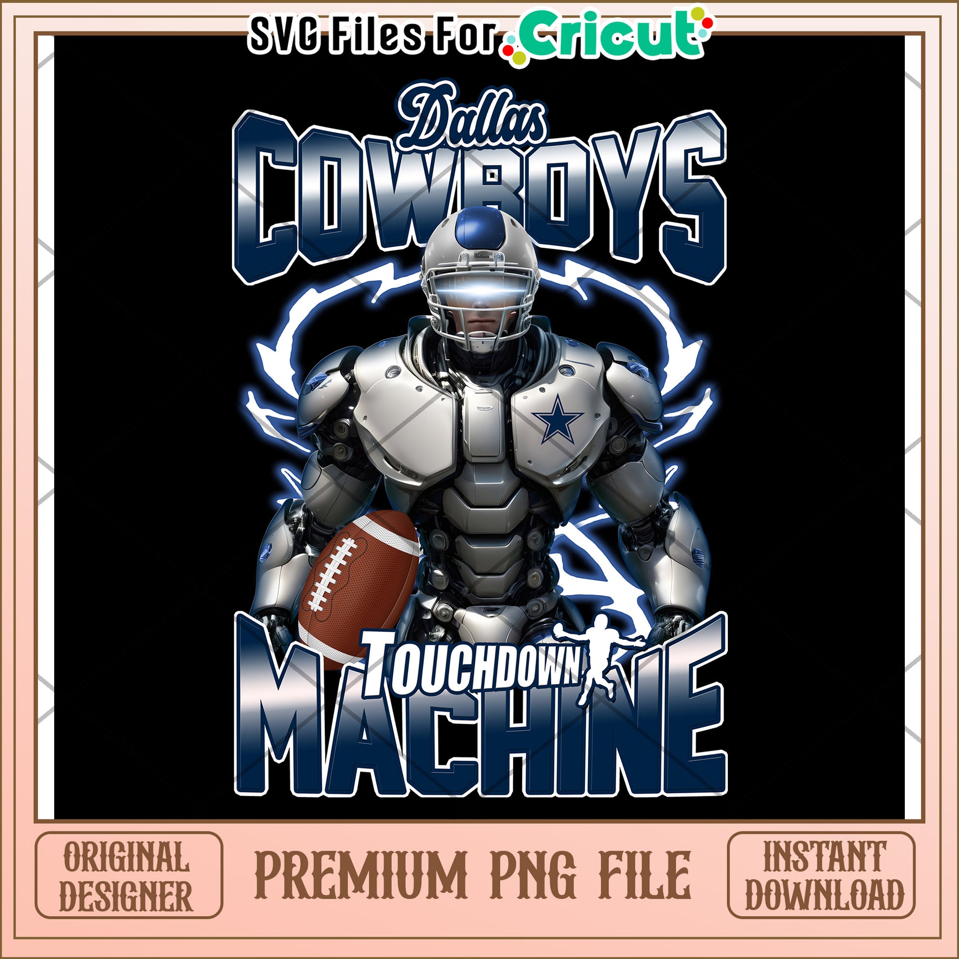 Dallas Cowboys Touchdown Machine PNG Design, Perfect for Cricut