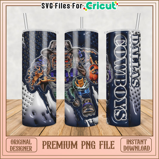 Dallas Cowboys Tumbler PNG Design