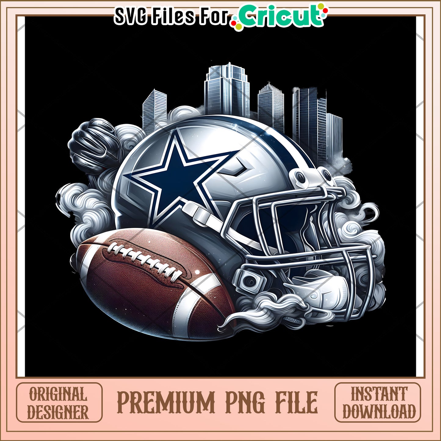 Dallas Cowboys helmet design, perfect for Cricut projects and crafts