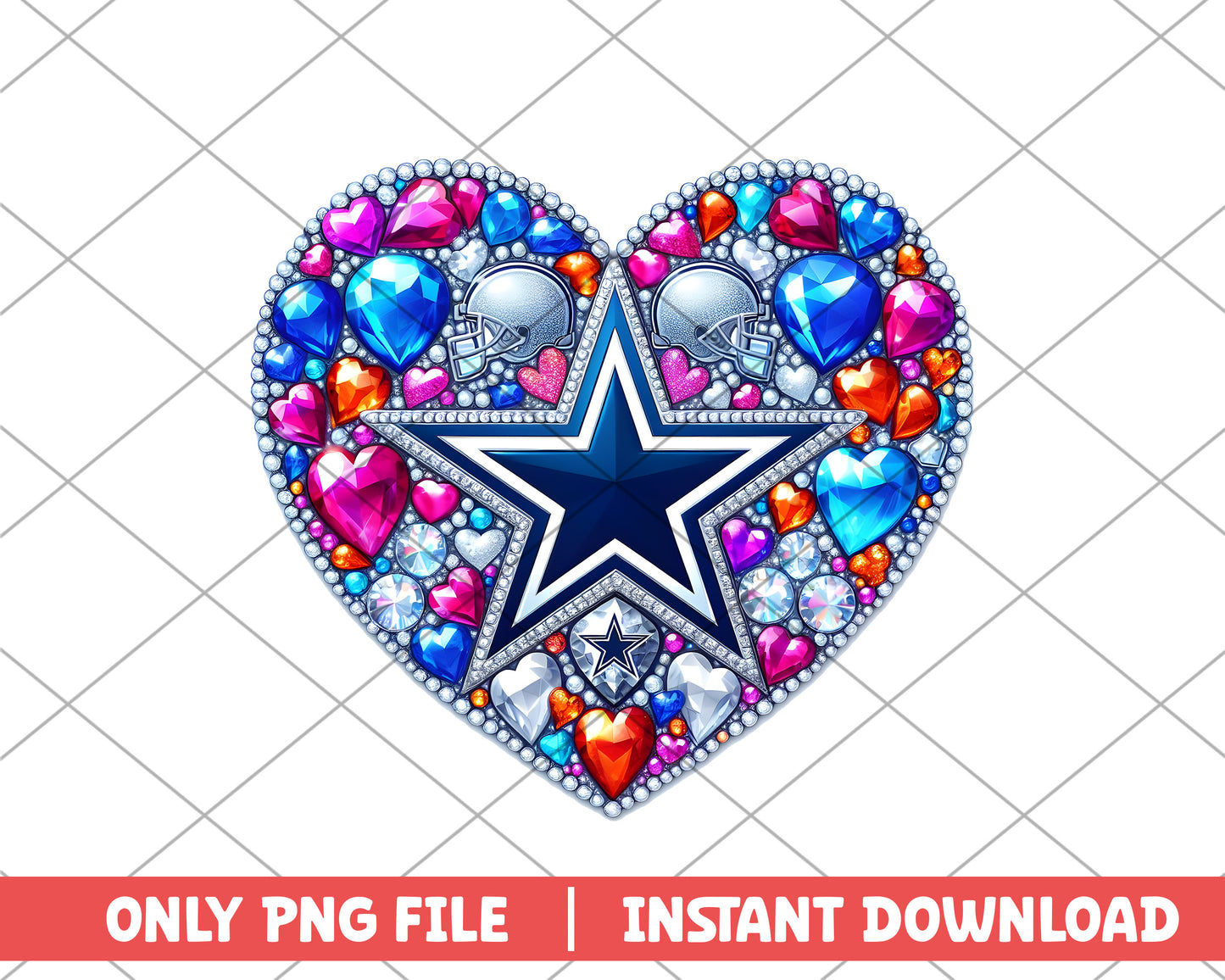 Dallas Cowboys in heart png, Dallas Cowboys png