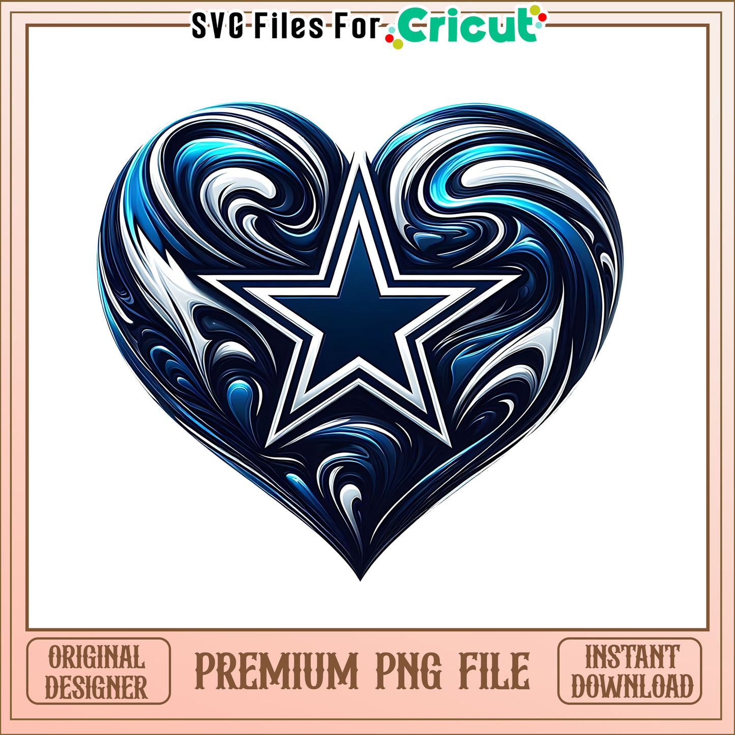 Dallas Cowboys logo vintage heart png, Dallas Cowboys png, NFL png