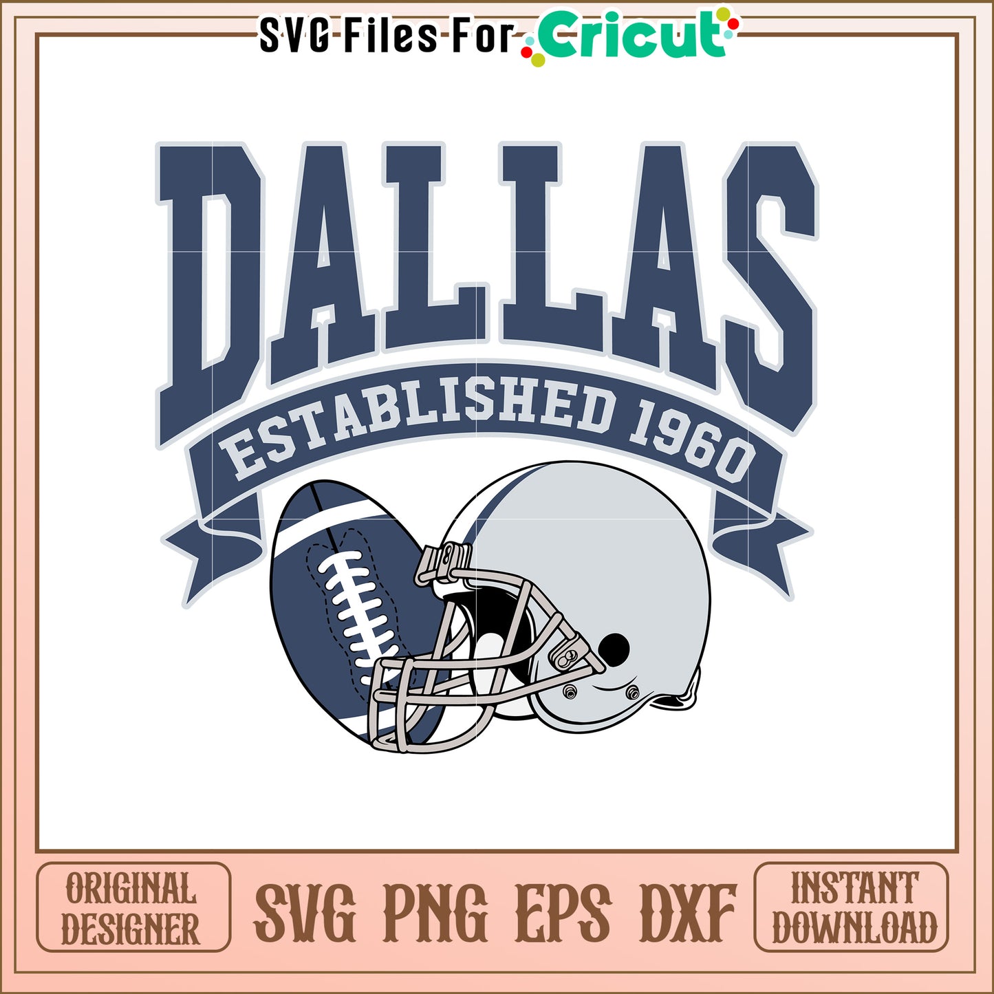 Dallas Football Established 1960 SVG Design Art