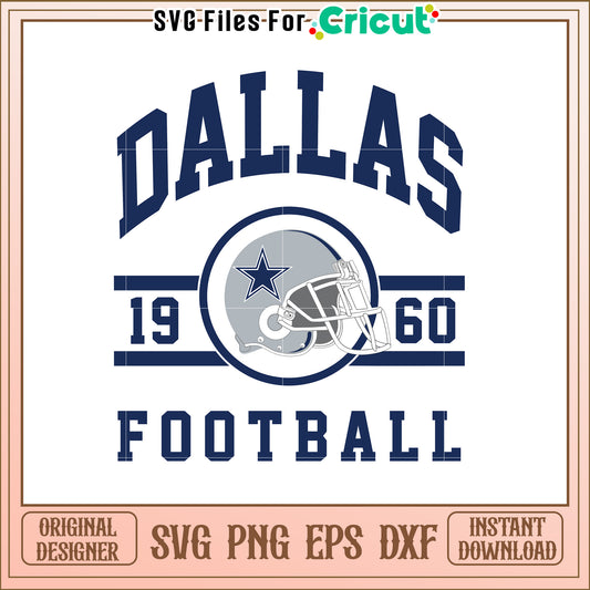 Dallas Football SVG Design Retro Style Graphic Art