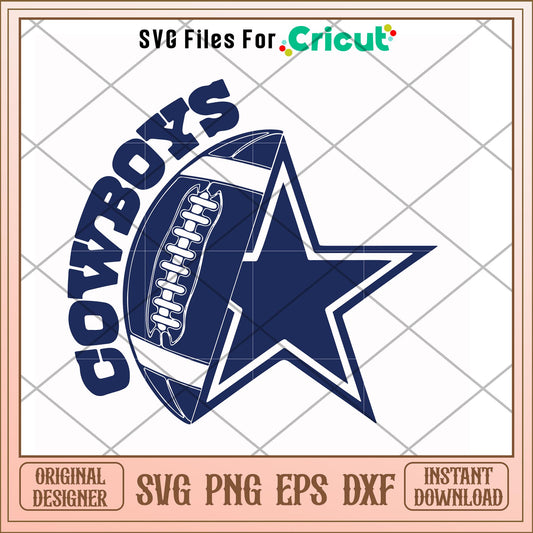 Dallas Cowboys rugby football svg, Dallas Cowboys svg, new nfl svg