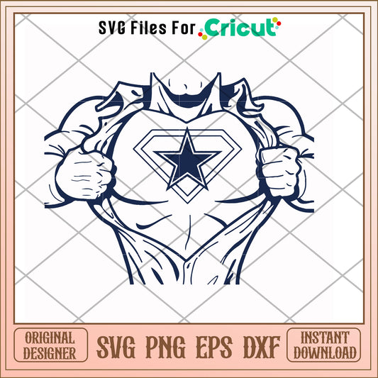 Dallas Cowboys superman svg, Dallas Cowboys svg, new nfl svg