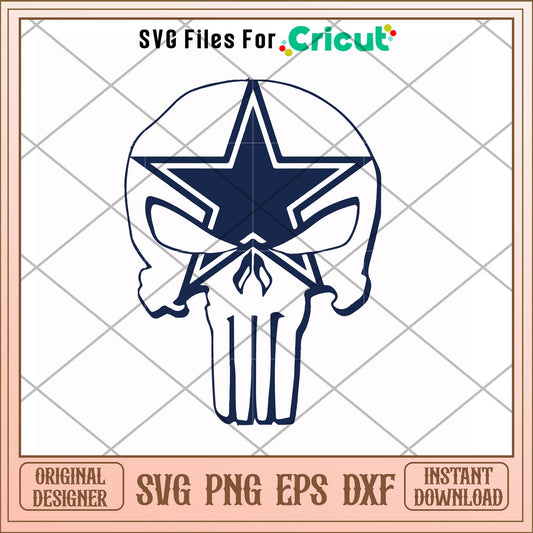 Dallas cowboys skullcap svg, cowboys svg, new nfl svg