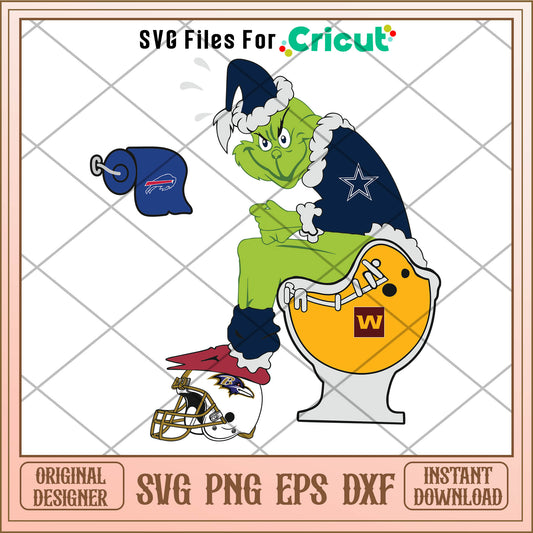 Dallas cowboys grinch cảtoon svg, dallas cowboys grinch​ svg