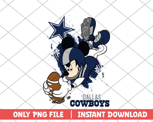 Dallas cowboys mickey touch down png, dallas cowboys png