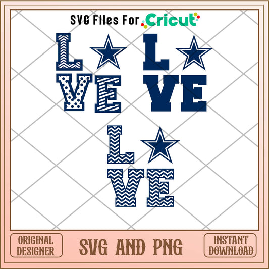 Dallas Cowboy love svg, Dallas Cowboy svg bundle, NFL svg