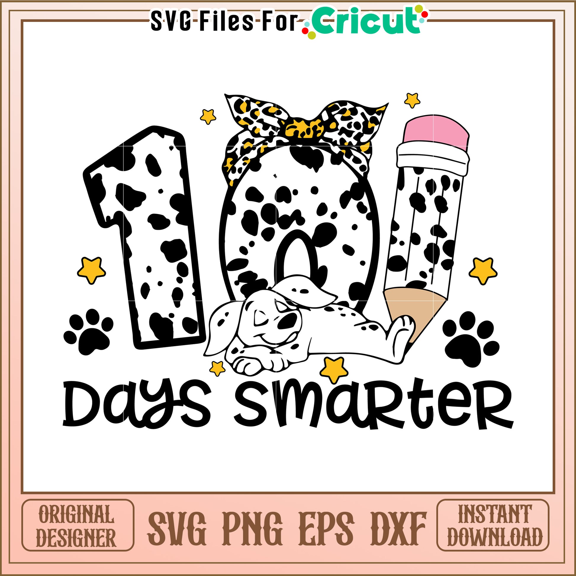 Dalmatian 100 Days Smarter SVG Design