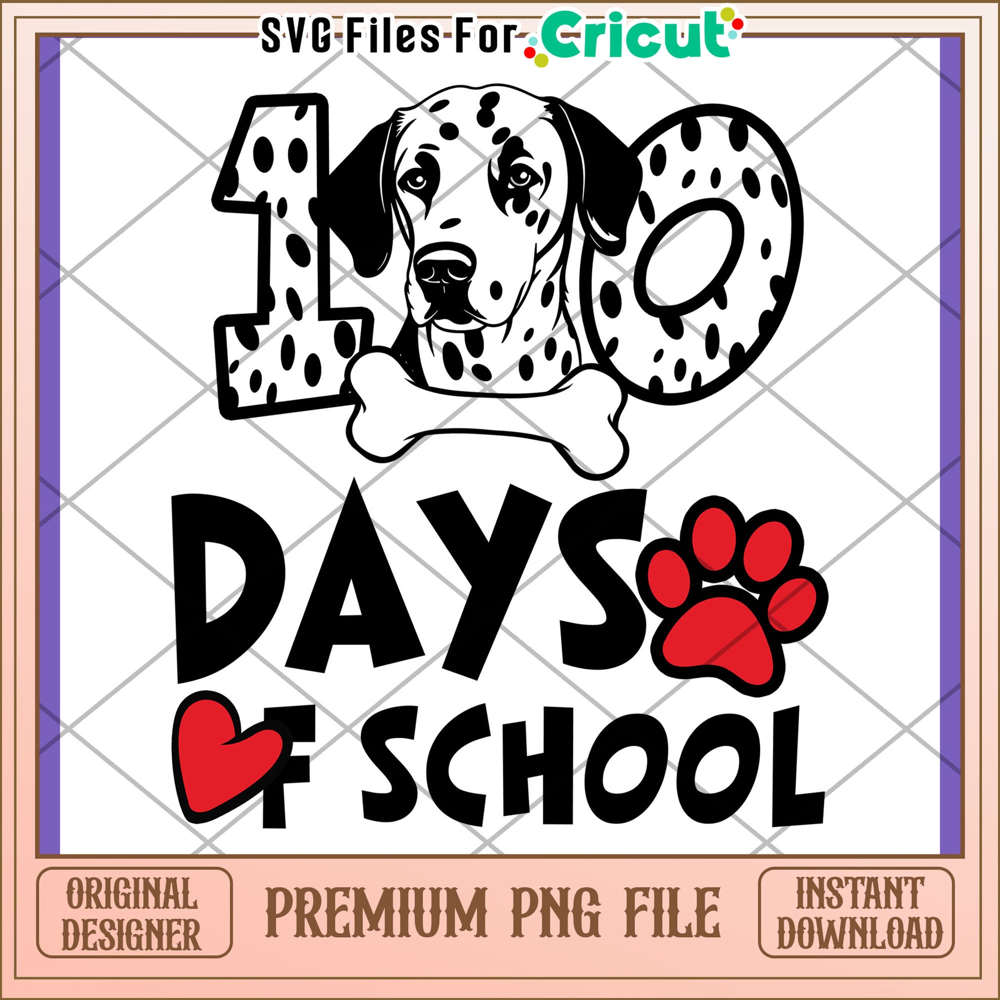 Dalmatian 10 Days of School PNG