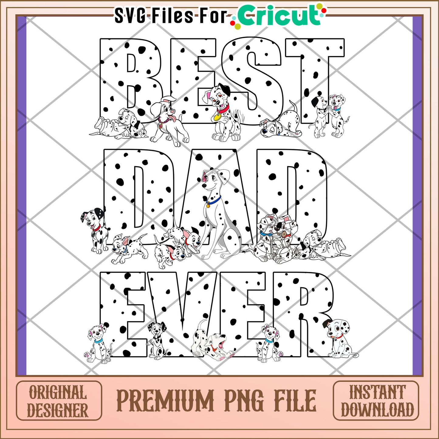 Dalmatian Best Dad Ever PNG