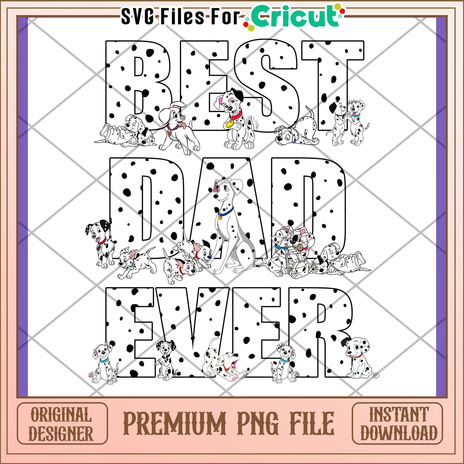 Dalmatian Best Dad Ever PNG