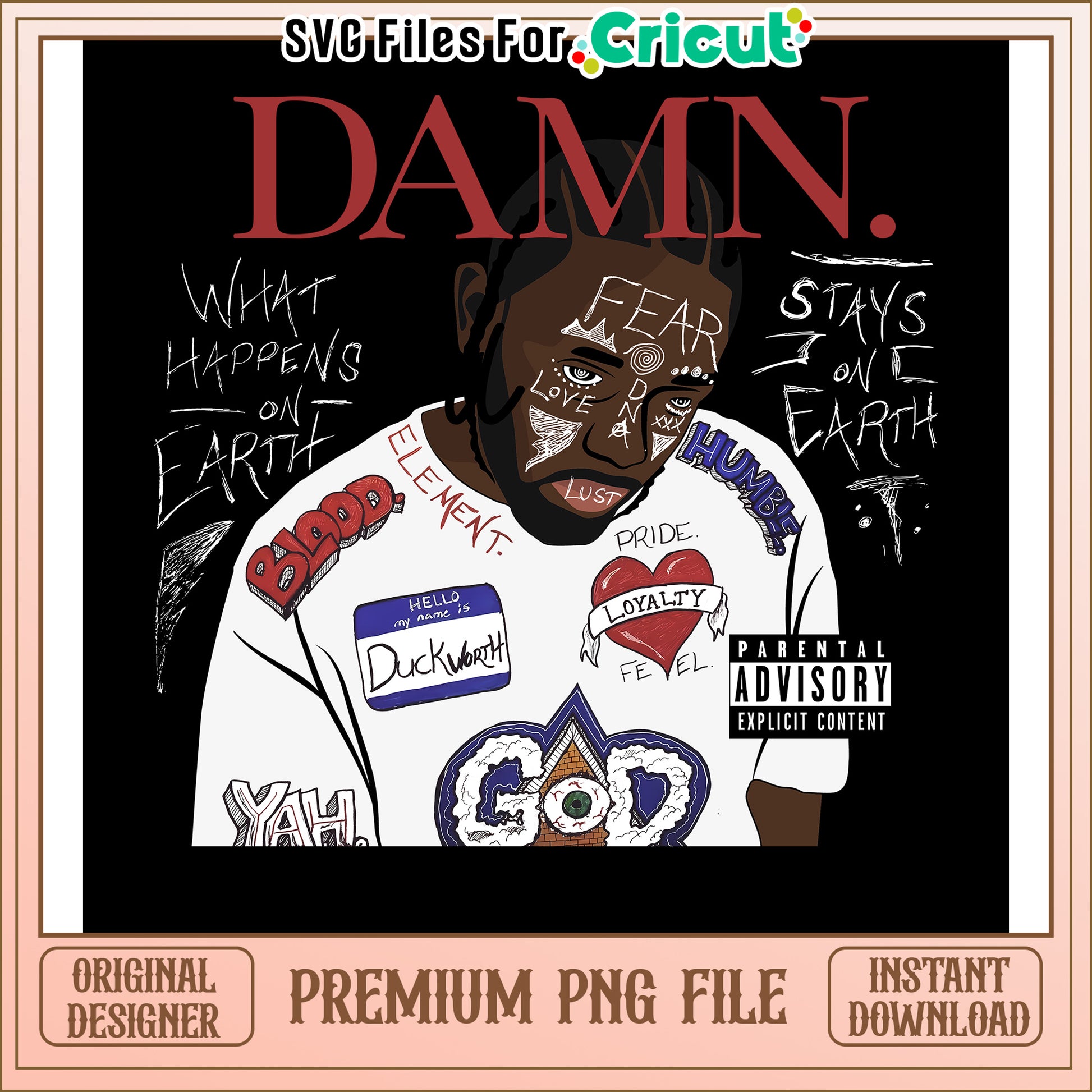 Damn Album Art PNG Download