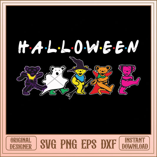 Dancing bear Halloween svg, halloween characters svg, digital download