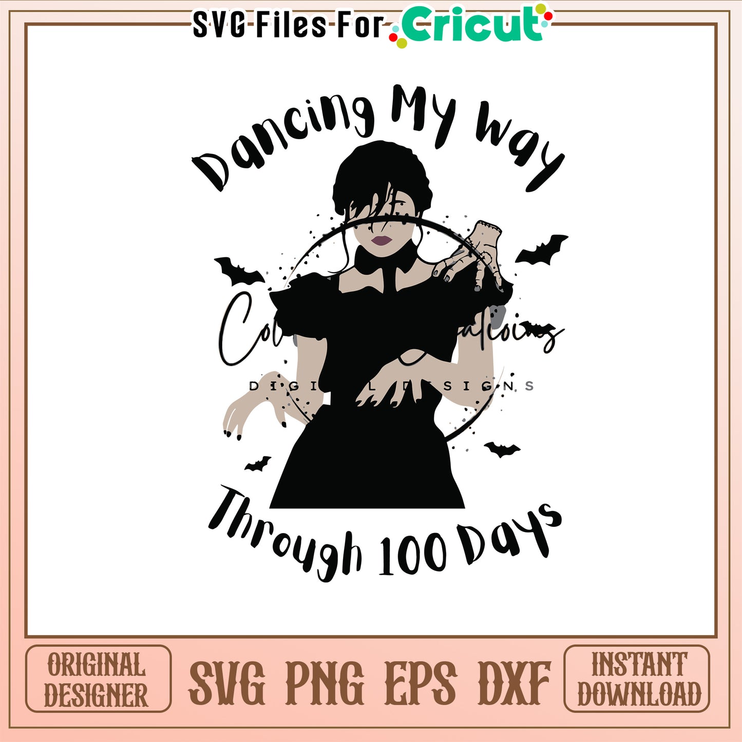 Dancing my way through 100 days of school svg, Wednesday cast svg