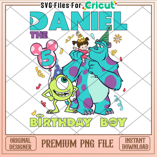 Daniels 5th Birthday Monsters PNG