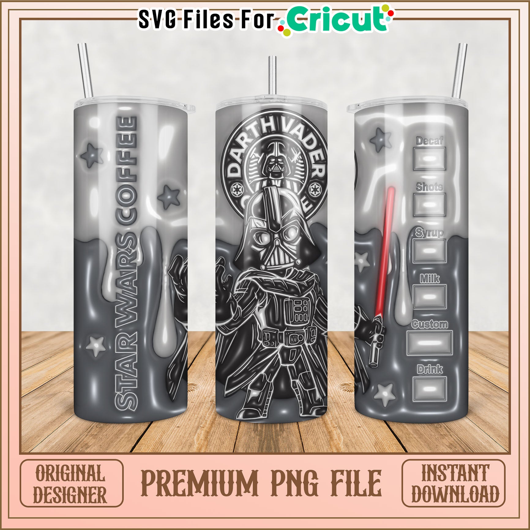 Darth Vader Tumbler PNG Design