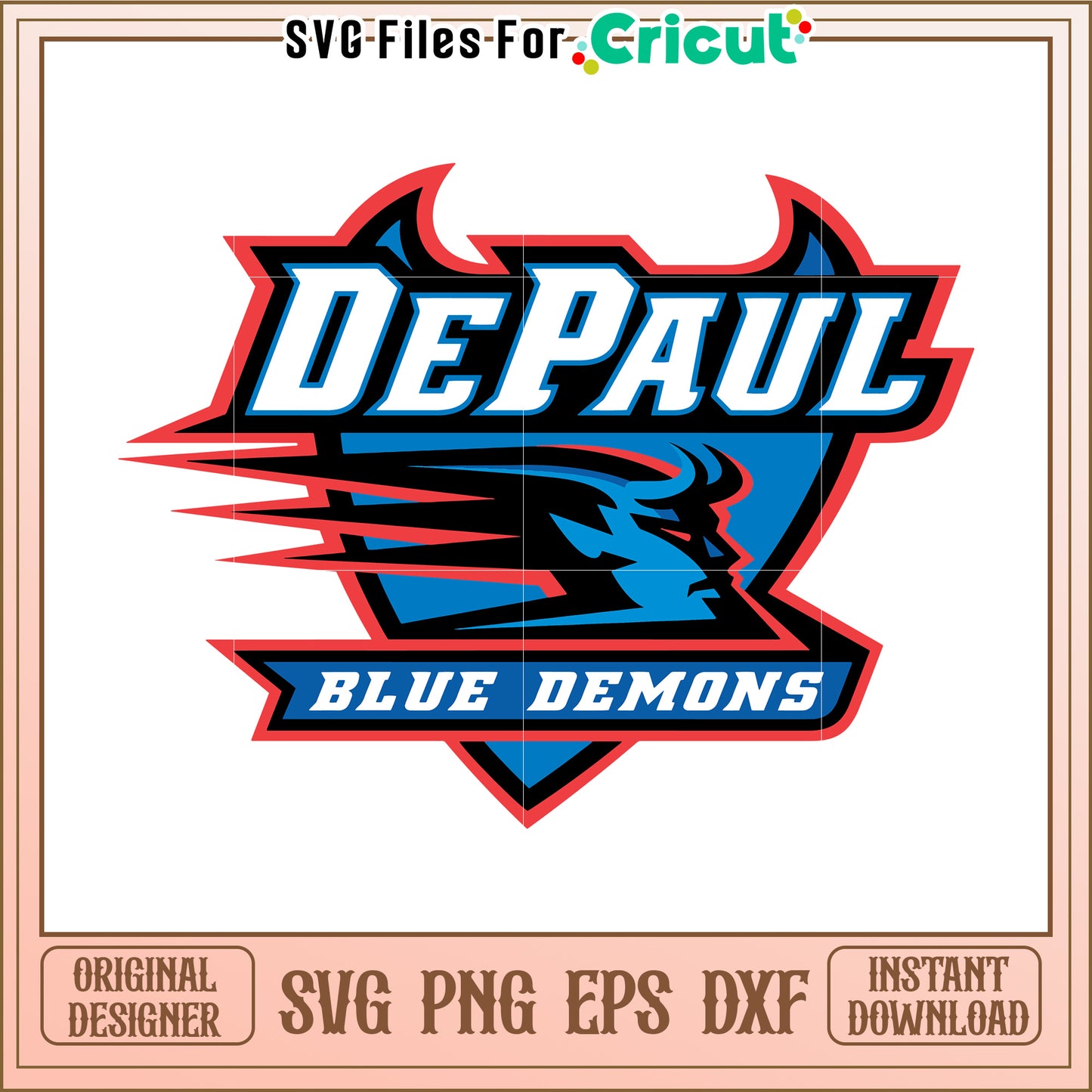 DePaul University Blue Demons SVG File for Cricut, Instant Download Available