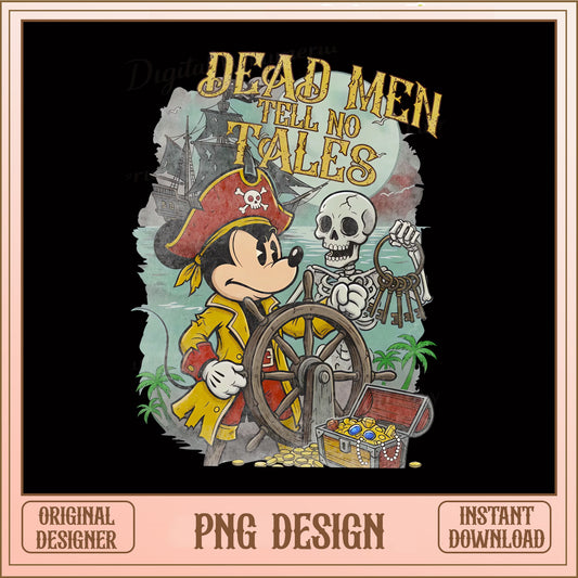 Dead Men Tell No Tales PNG, Mickey Pirate Disney, Halloween PNG