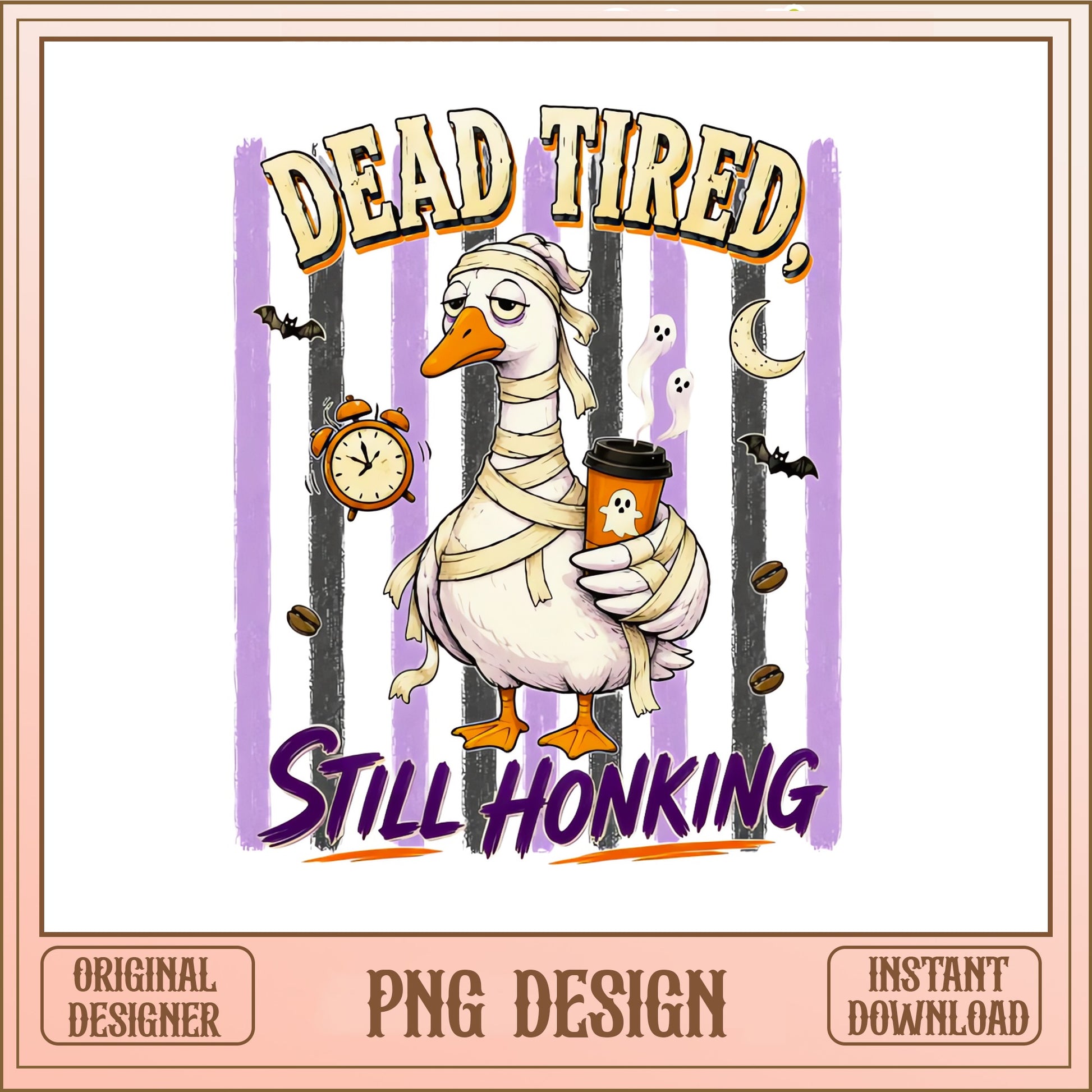 Dead Tired Still Honking Goose PNG, Halloween PNG, Funny Duck PNG