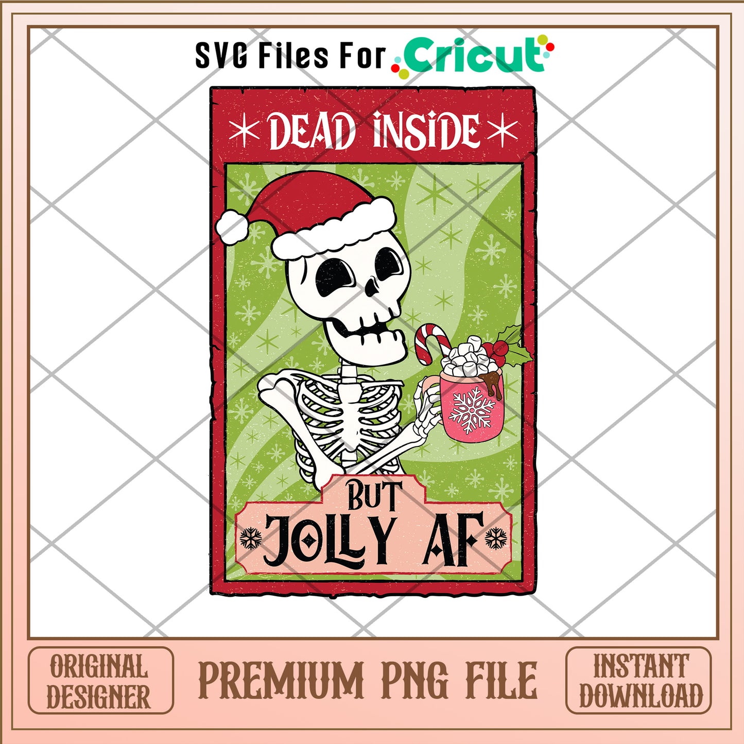 Dead inside but jolly ef png, skeleton santa hat png, christmas png
