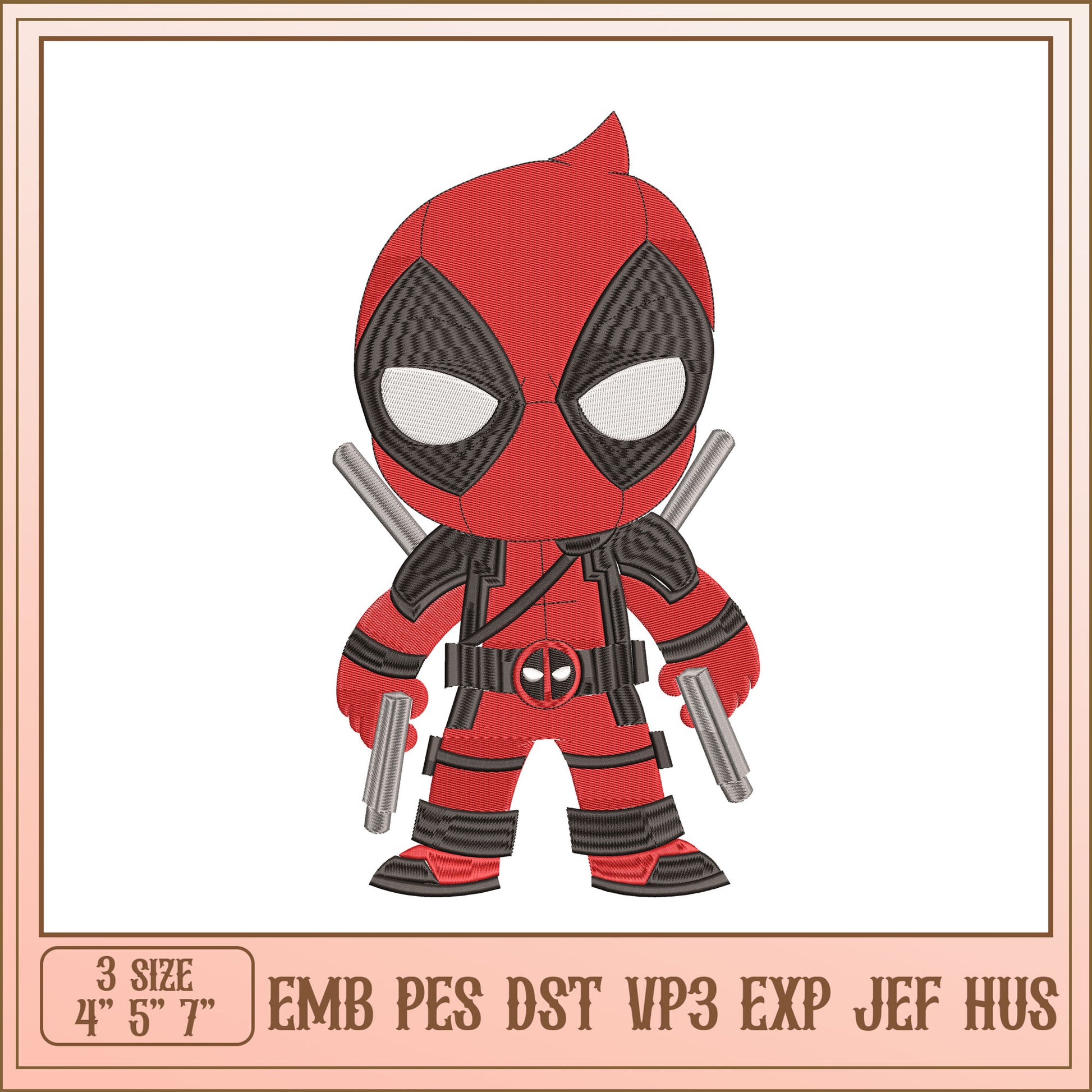 Deadpool Embroidery Design
