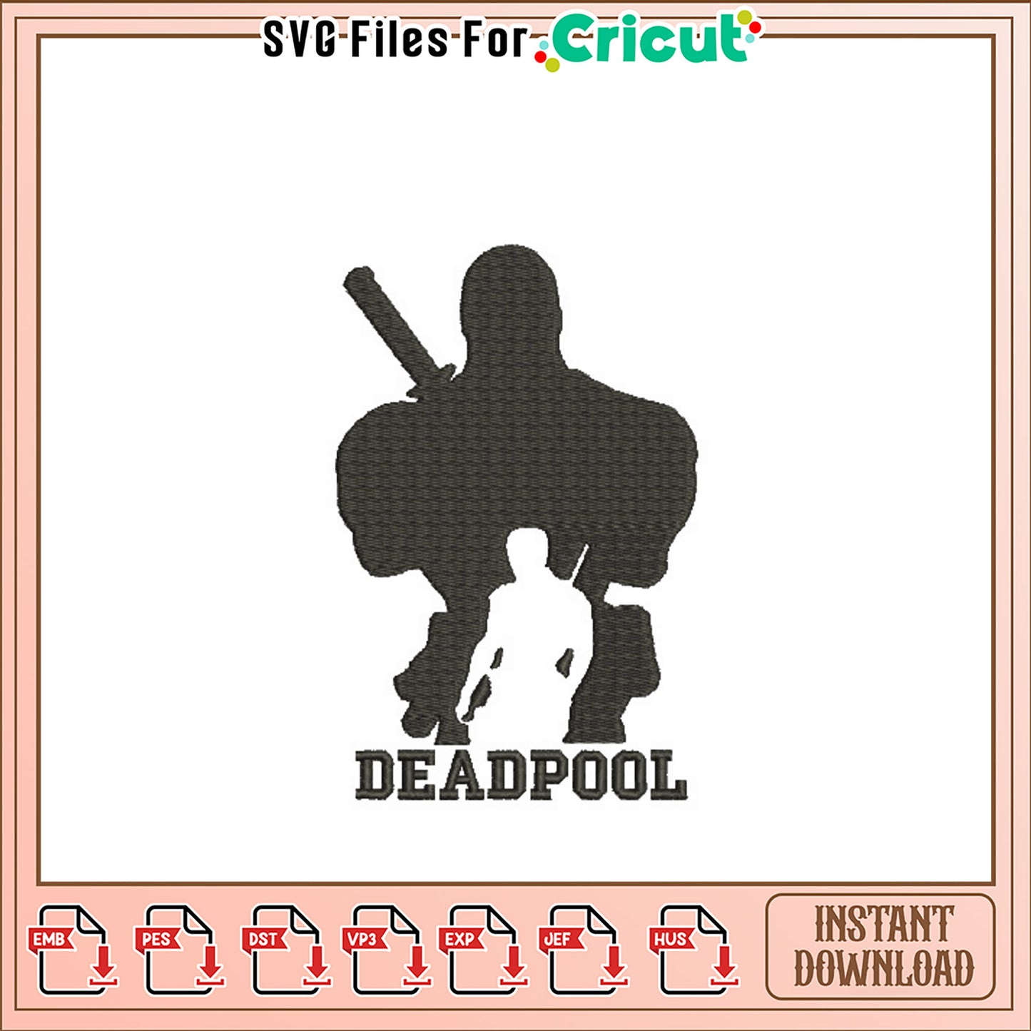 Deadpool Embroidery Design Instant Download