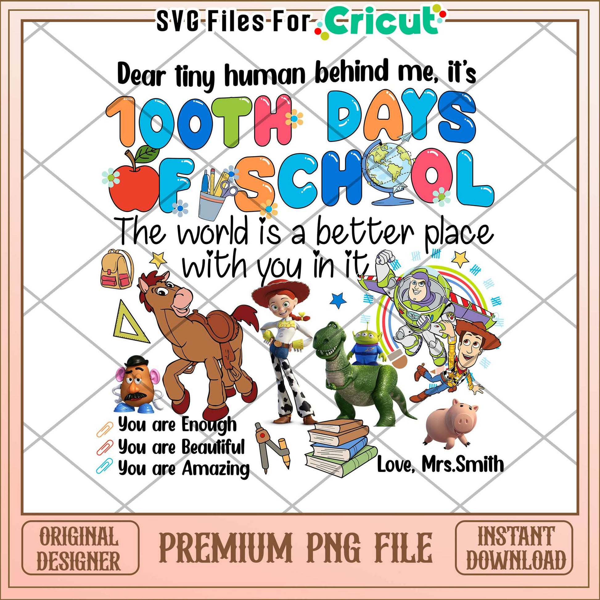 Dear tiny human behind me it's 100th days of school png, school png