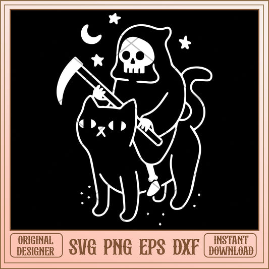Death ride cat svg, halloween Svg, digital download