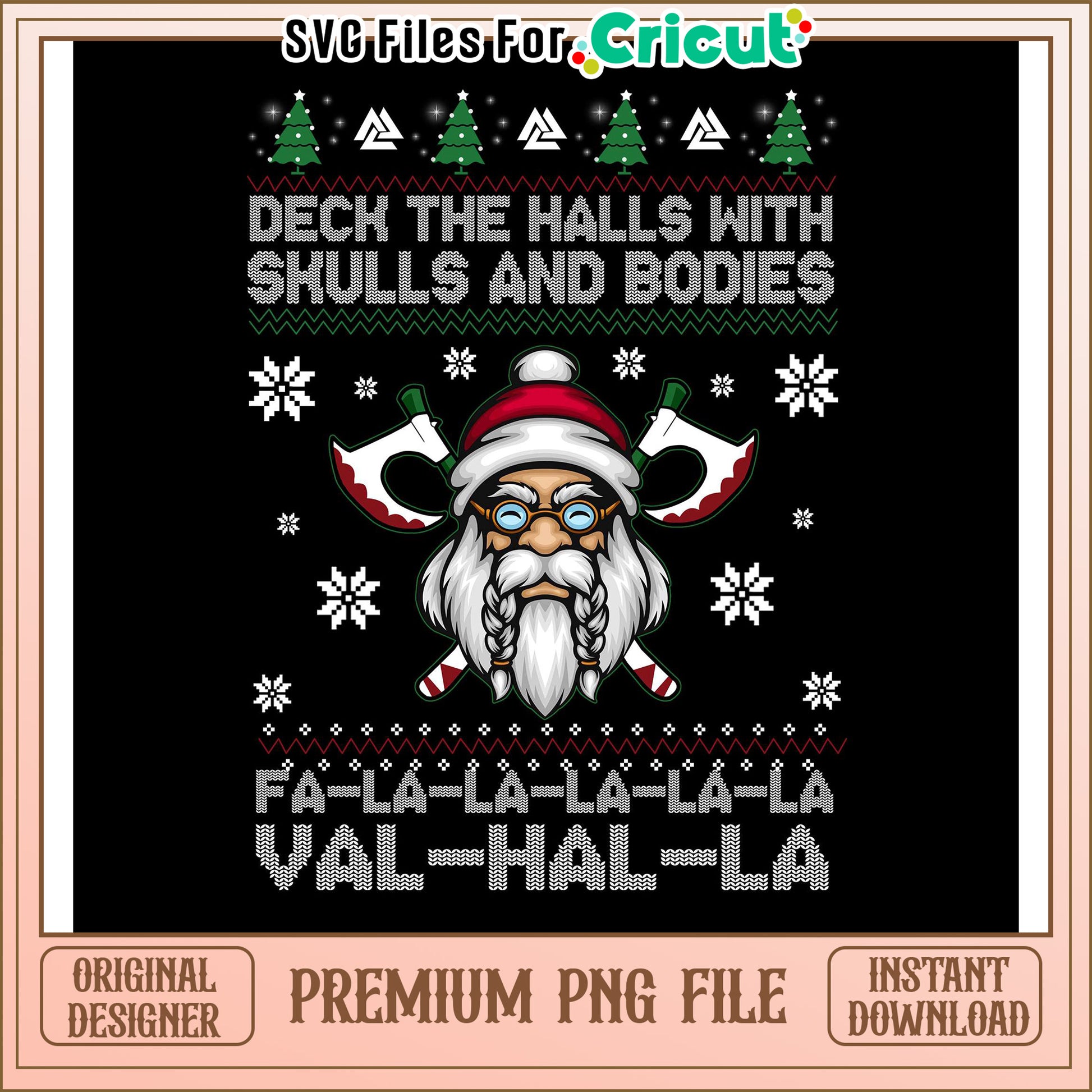 Deck the Halls with Skulls and Bodies PNG Design, Perfect for Crafts