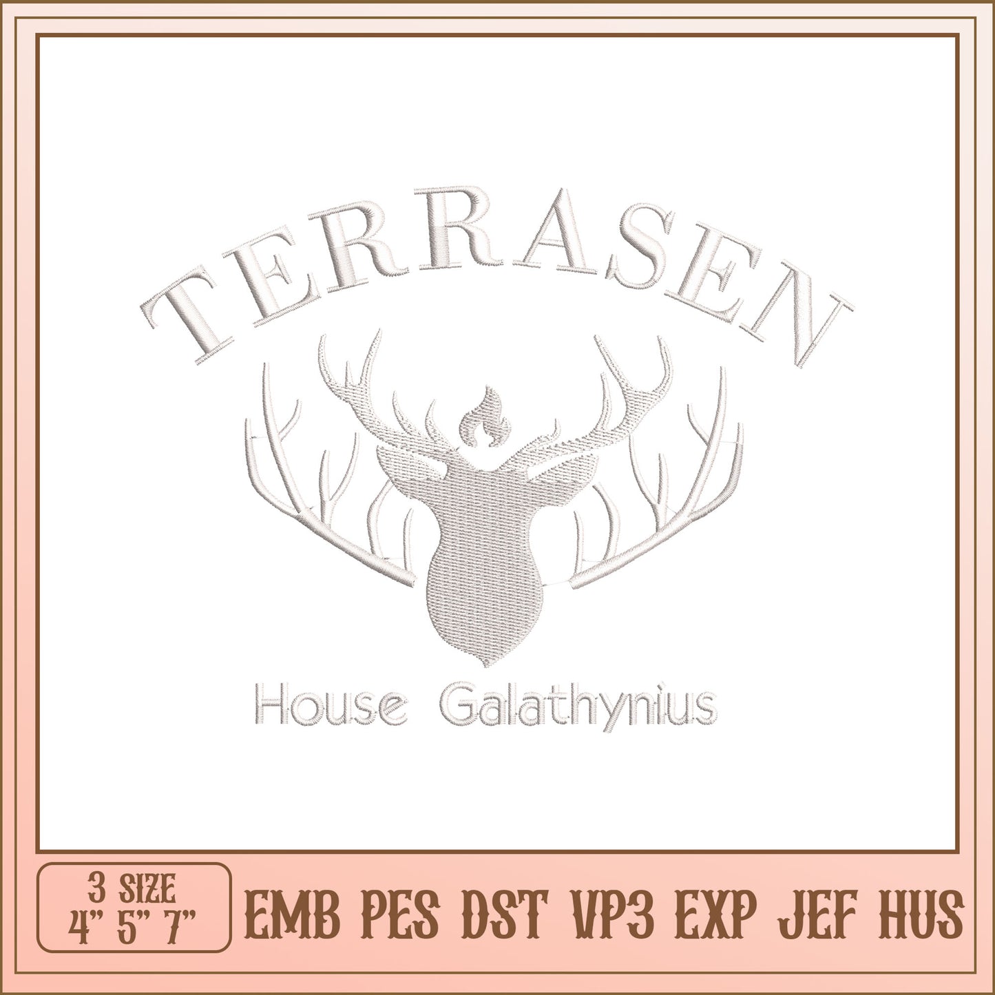 Deer Antler Embroidery Design - 3 Sizes