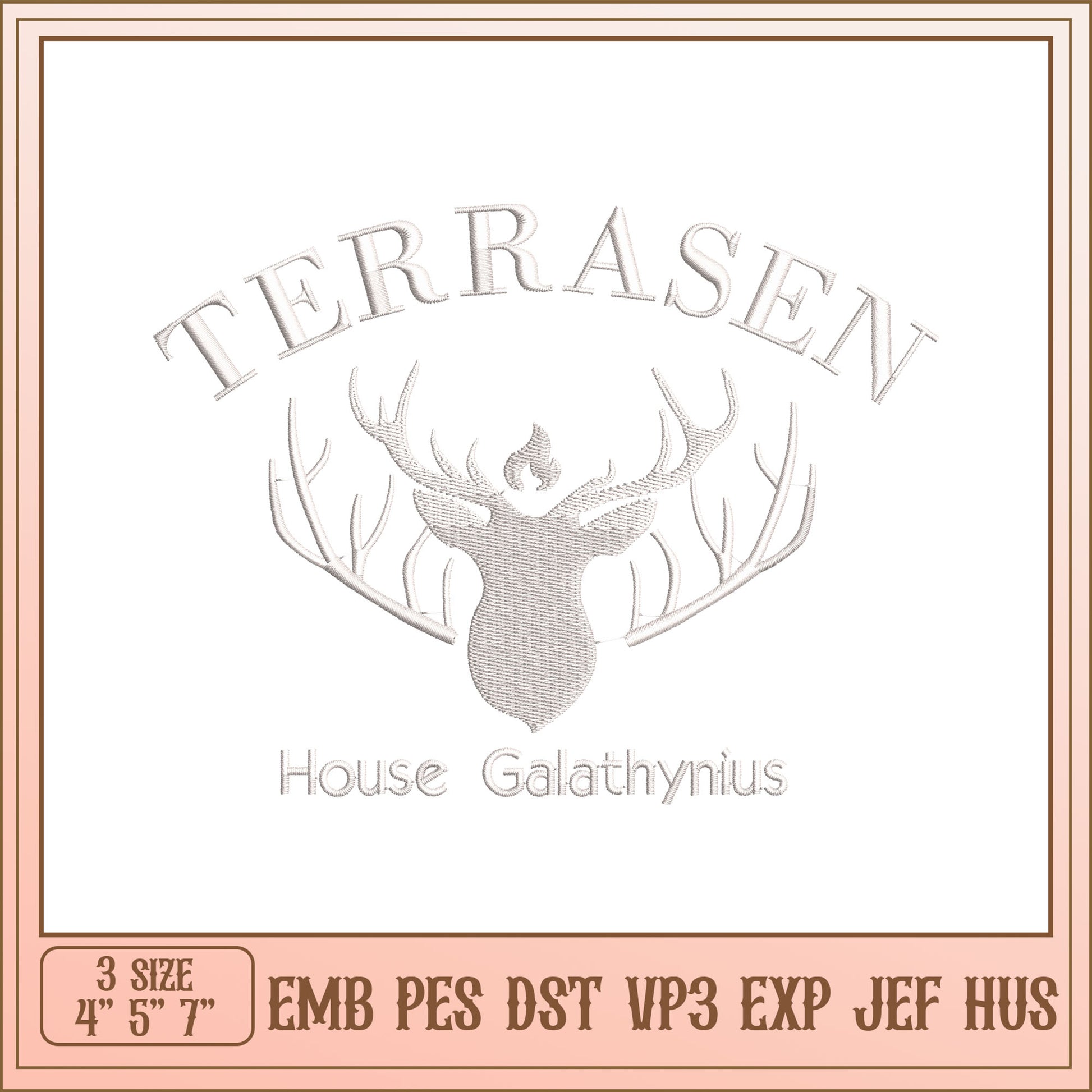 Deer Antler Embroidery Design - 3 Sizes