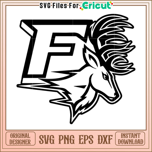Deer Head and Letter F SVG Design for Cricut, Unique Digital Download File