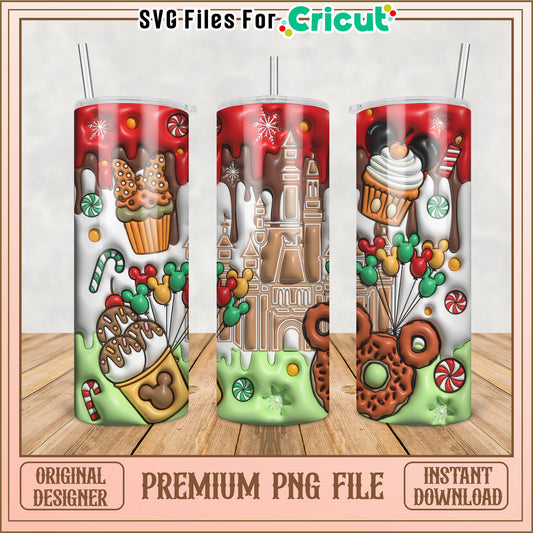 Delightful Holiday Tumbler PNG Design for Cricut Projects Download