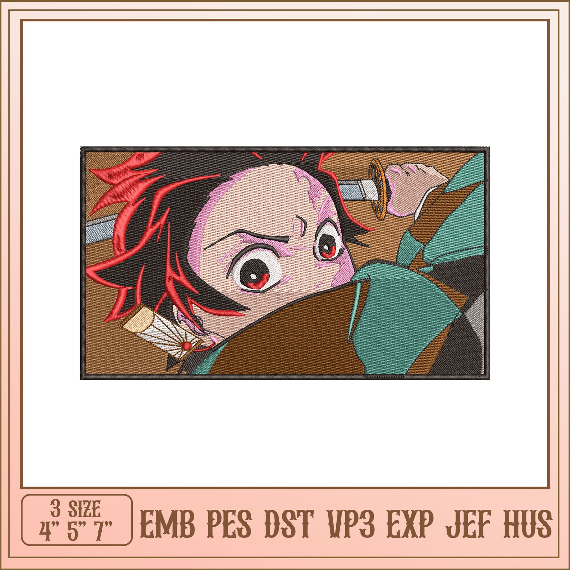 Demon Slayer Nezuko Embroidery Design