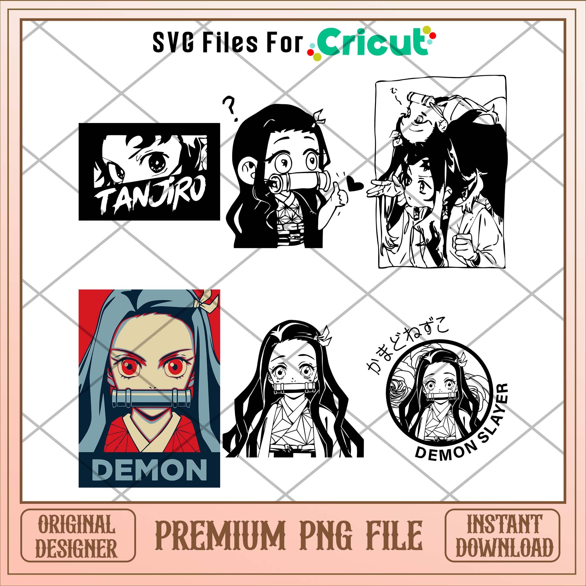 Demon slayer Nezuko characters png bundle – svg files for cricut